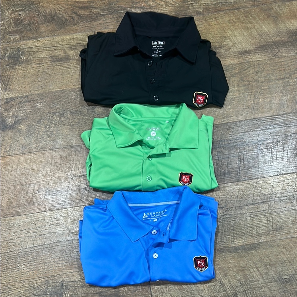 3 Pittsburgh Field Club Golf Shirts Bundle Size Large